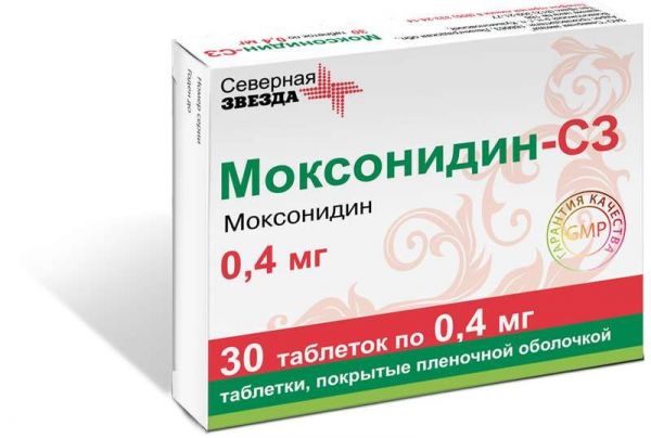 Моксонидин-сз 0,4мг 30 шт таблетки покрытые пленочной оболочкой