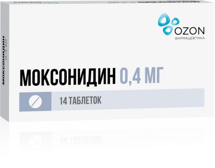 Моксонидин 0,4мг 14 шт таблетки покрытые пленочной оболочкой
