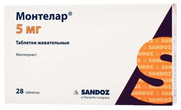 Монтелар 5мг 28 шт таблетки жевательные