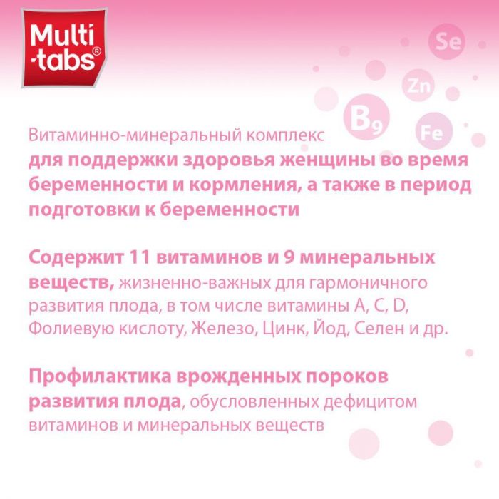 Мульти-табс перинатал 60 шт таблетки