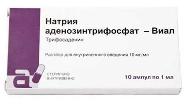 Натрия аденозинтрифосфат-виал 10мг/мл 1мл 10 шт раствор для внутривенного введения