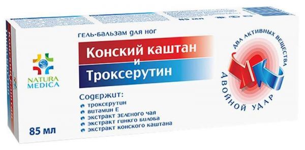 Натура медика конский каштан и троксерутин гель-бальзам для ног 85мл твинс тэк