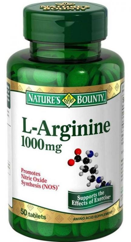 Нэйчес баунти капсулы 1000мг l-аргинин 50 шт