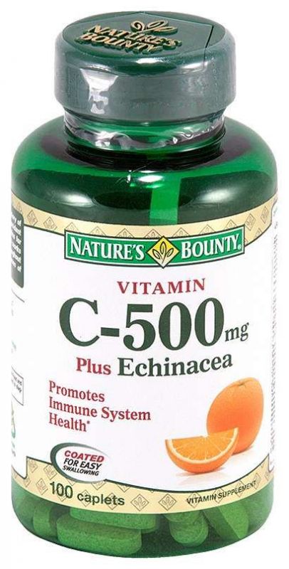 Нэйчес баунти таблетки витамин с + эхинацея 100 шт