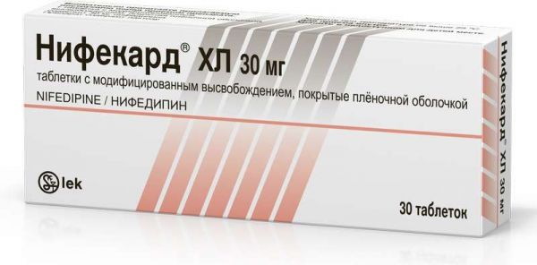 Нифекард хл 30мг 30 шт таблетки с модифицированным высвобождением покрытые пленочной оболочкой