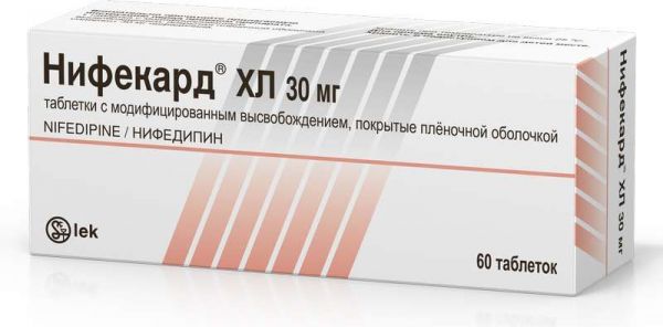 Нифекард хл 30мг 60 шт таблетки модифицированного высвобождения покрытые пленочной оболочкой
