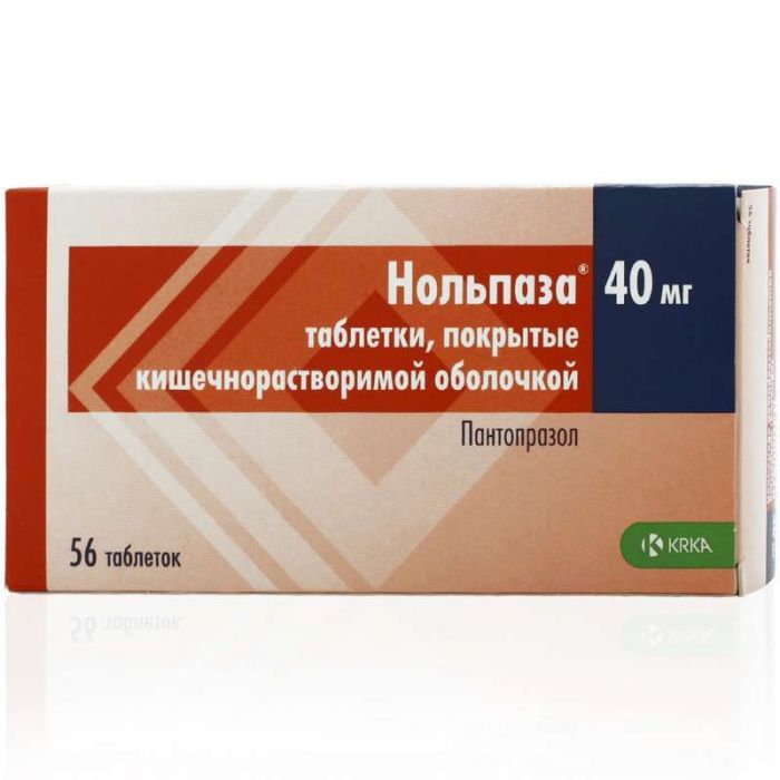 Нольпаза 40мг 56 шт таблетки покрытые кишечнорастворимой оболочкой