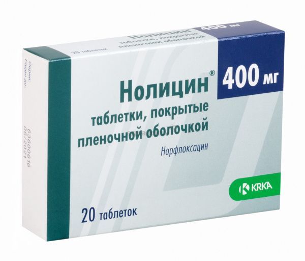 Нолицин 400мг 20 шт таблетки покрытые пленочной оболочкой