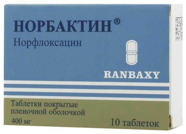 Норбактин 400мг 10 шт таблетки покрытые пленочной оболочкой