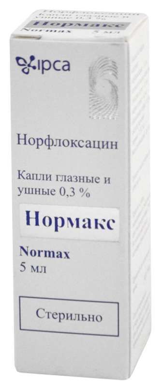 Нормакс 0,3% 5мл капли глазные/ушные
