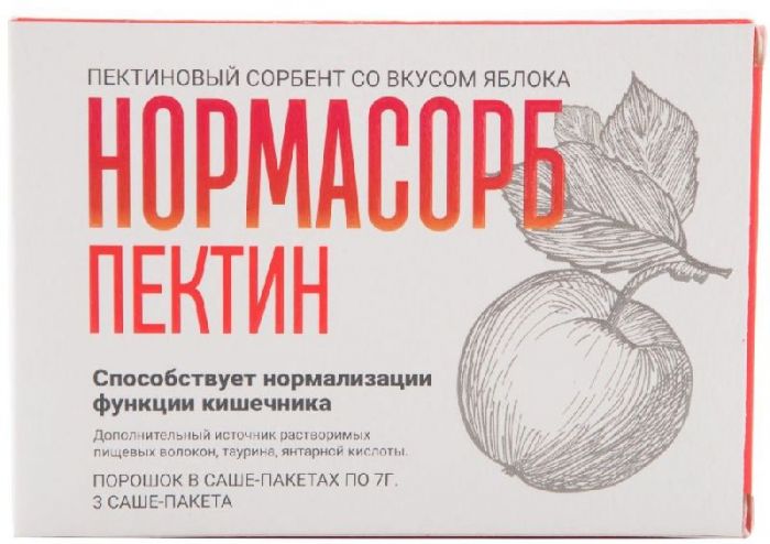 Нормасорб порошок для приготовления раствора пектин яблоко 3 шт
