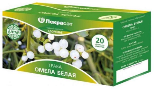 Омела белая трава здоровье чайный напиток 1,5г 20 шт фильтр-пакет