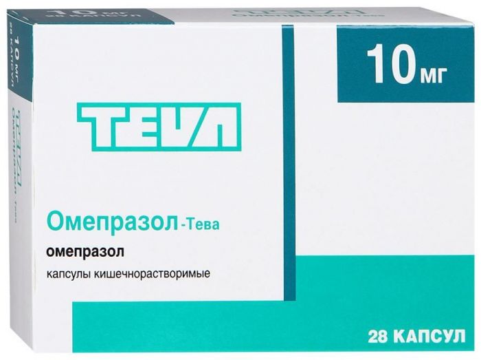 Омепразол-тева 10мг 28 шт капсулы кишечнорастворимые