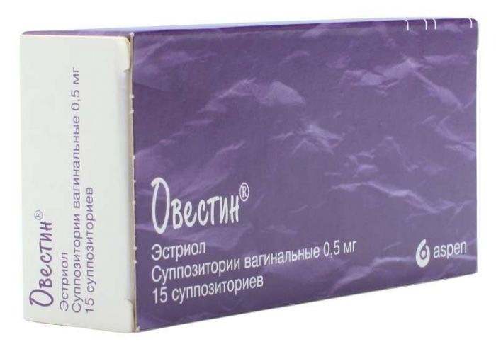 Овестин 0,5мг 15 шт суппозитории вагинальные