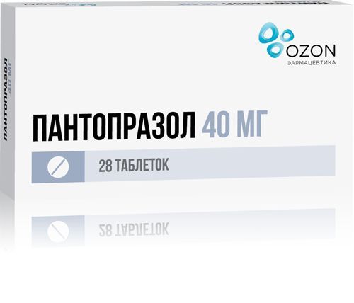 Пантопразол 40мг 28 шт таблетки кишечнорастворимые, покрытые пленочной оболочкой