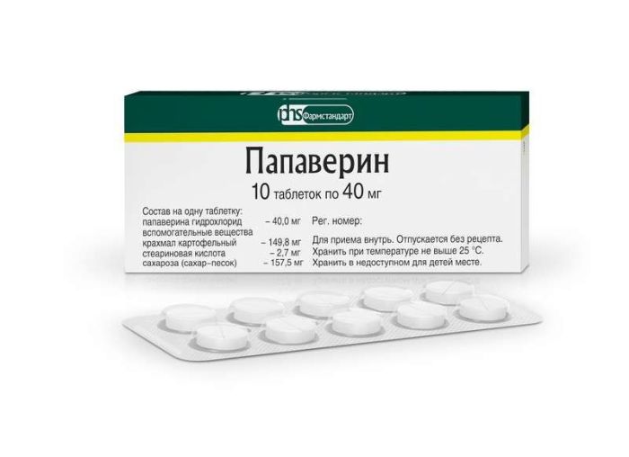 Папаверина гидрохлорид 40мг 10 шт таблетки