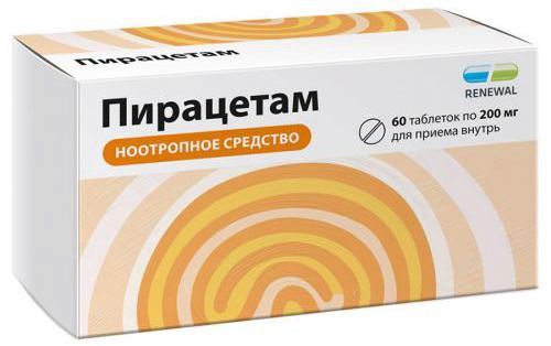 Пирацетам 200мг 60 шт таблетки покрытые пленочной оболочкой