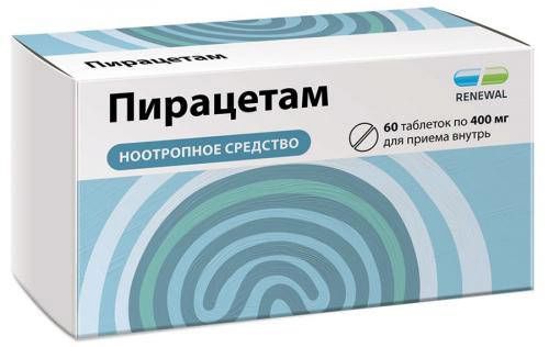 Пирацетам 400мг 60 шт таблетки покрытые пленочной оболочкой