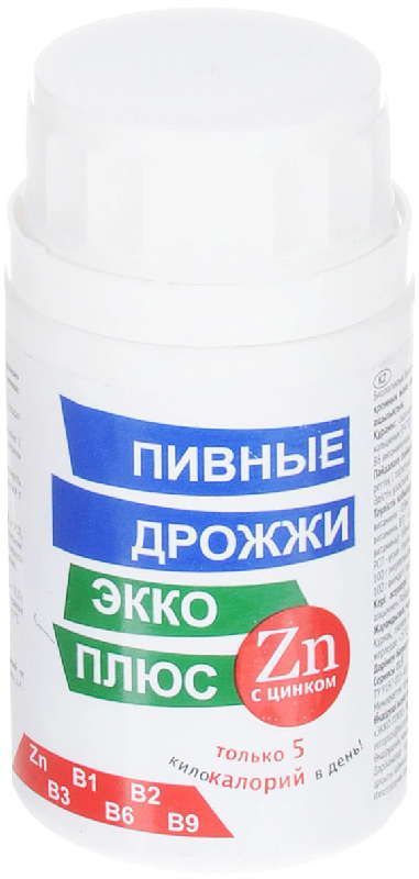 Пивные дрожжи экко плюс таблетки с цинком 0,45г 100 шт