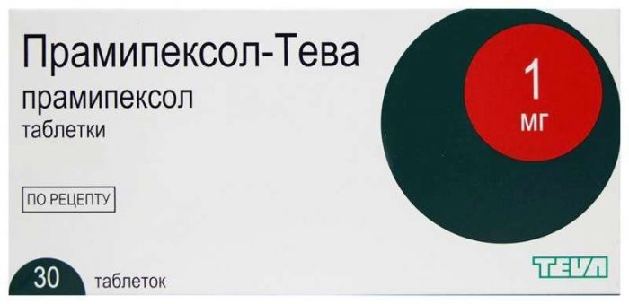 Прамипексол-тева 1мг 30 шт таблетки