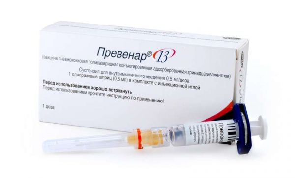 Превенар 13 (вакцина пневмококковая полисахаридная) 0,5мл/доза 1 шт суспензия внутримышечного петровакс фарм нпо