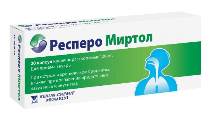 Респеро миртол 120мг 20 шт капсулы кишечнорастворимые