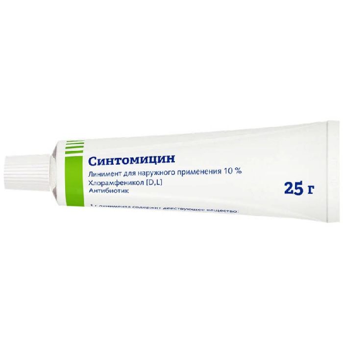 Синтомицин 10% 25г линимент