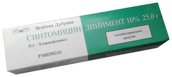 Синтомицин 10% 25г линимент