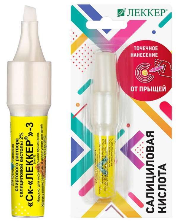 Ск-леккер-3 раствор спиртовой салициловый кислоты 2% 5мл