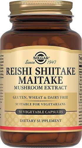 Солгар экстракт грибов рейши, шиитаке и мейтаке капсулы 50 шт