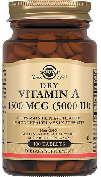 Солгар сухой витамин а таблетки 100 шт