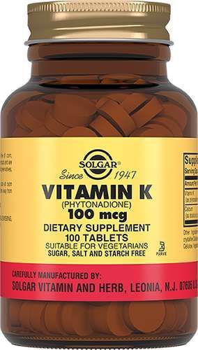 Солгар витамин к таблетки 100мкг 100 шт