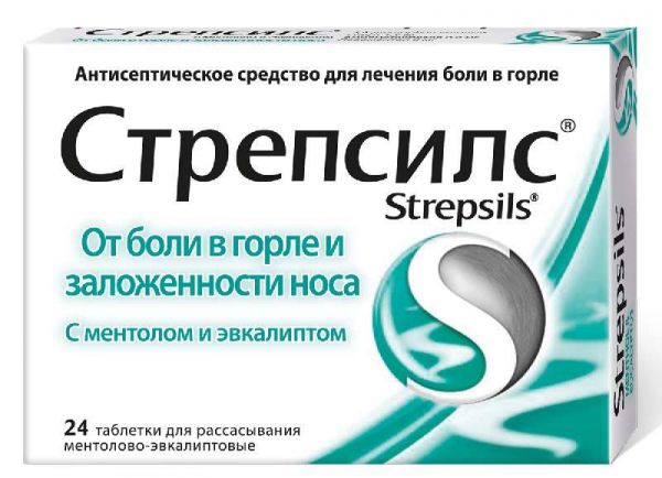 Стрепсилс 24 шт таблетки для рассасывания ментол-эвкалипт