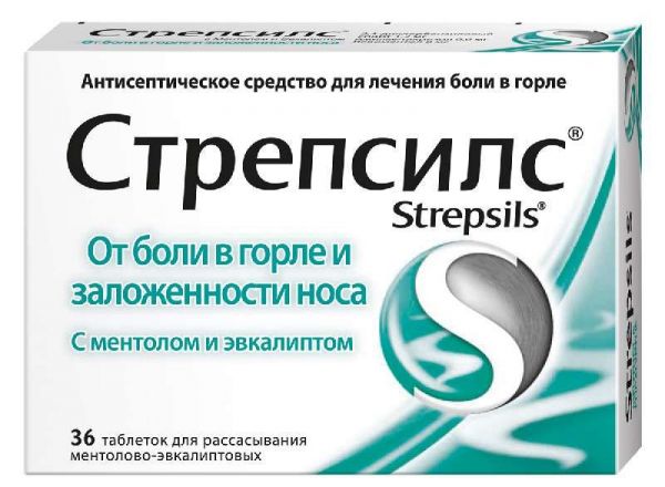 Стрепсилс 36 шт таблетки для рассасывания ментол-эвкалипт