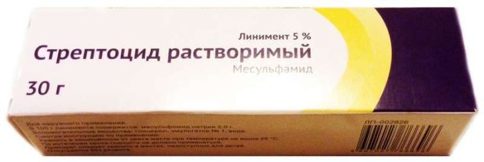 Стрептоцид растворимый 5% 30г линимент