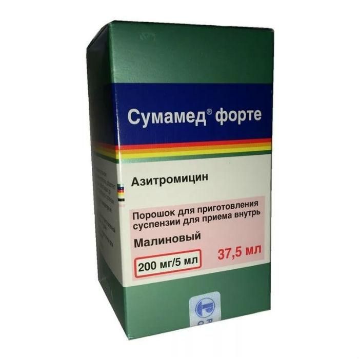 Сумамед форте 200мг/5мл 35,573 (37,5мл) порошок для приготовления суспензии для приема внутрь
