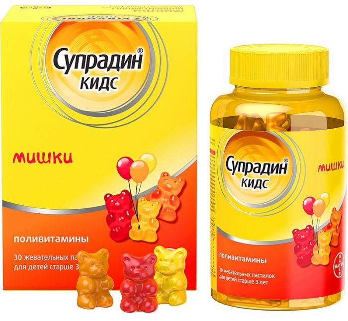 Супрадин кидс мишки пастилки жевательные 30 шт