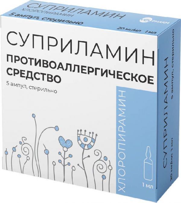 Суприламин 20мг/мл 1мл 5 шт раствор для внутривенного и внутримышечного введения