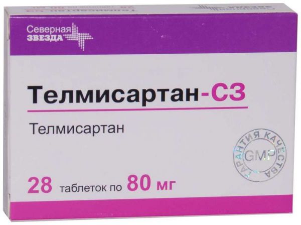 Телмисартан-сз 80мг 28 шт таблетки