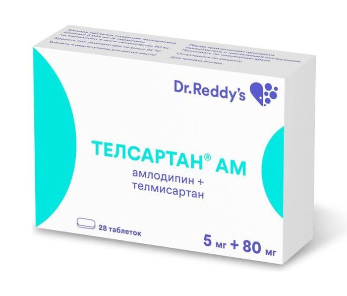 Телсартан ам 5мг+40мг 28 шт таблетки