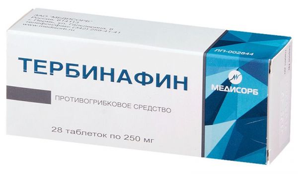Тербинафин 250мг 28 шт таблетки