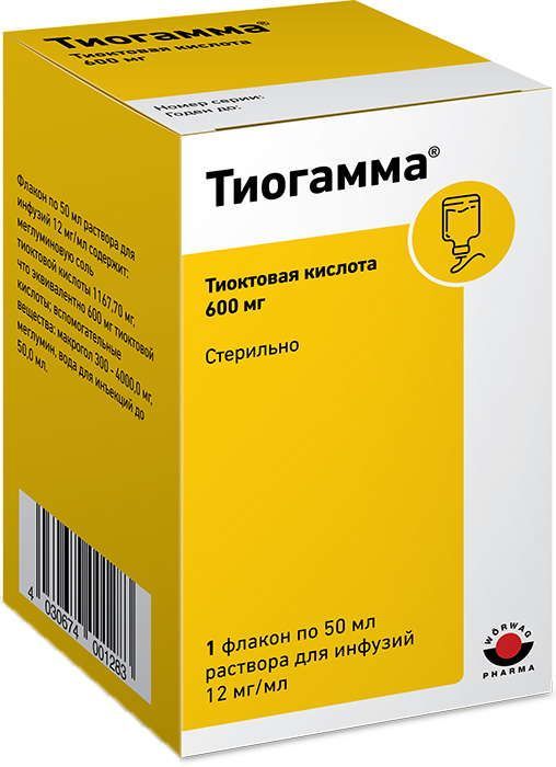 Тиогамма 12мг/мл 50мл 1 шт раствор для инфузий