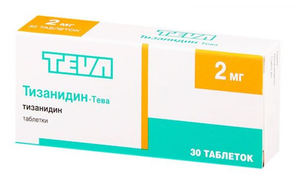 Тизанидин-тева 2мг 30 шт таблетки тева фармацевтический завод прайвэт колтд