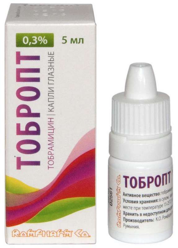 Тобропт 0,3% 5мл капли глазные