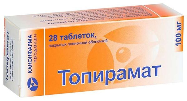 Топирамат канон 100мг 28 шт таблетки покрытые пленочной оболочкой