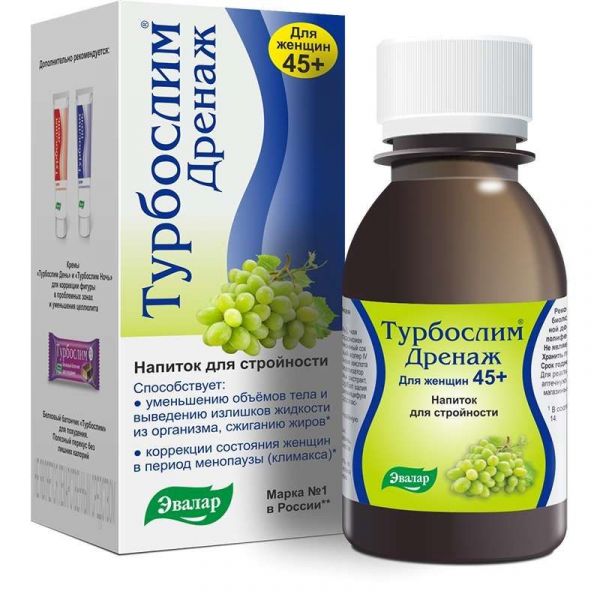 Турбослим дренаж напиток для женщин 45+ 100мл эвалар