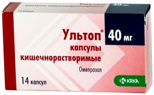 Ультоп 40мг 14 шт капсулы кишечнорастворимые