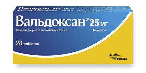 Вальдоксан 25мг 28 шт таблетки покрытые пленочной оболочкой