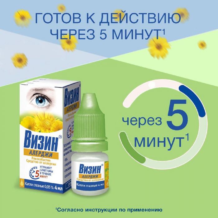 Визин алерджи 0,05% 4мл капли глазные