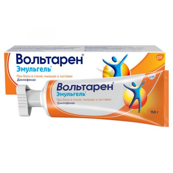 Вольтарен эмульгель при боли в спине, мышцах и суставах, гель 1%, 150г